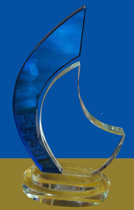 Modern design crystal plaque for professional awards
